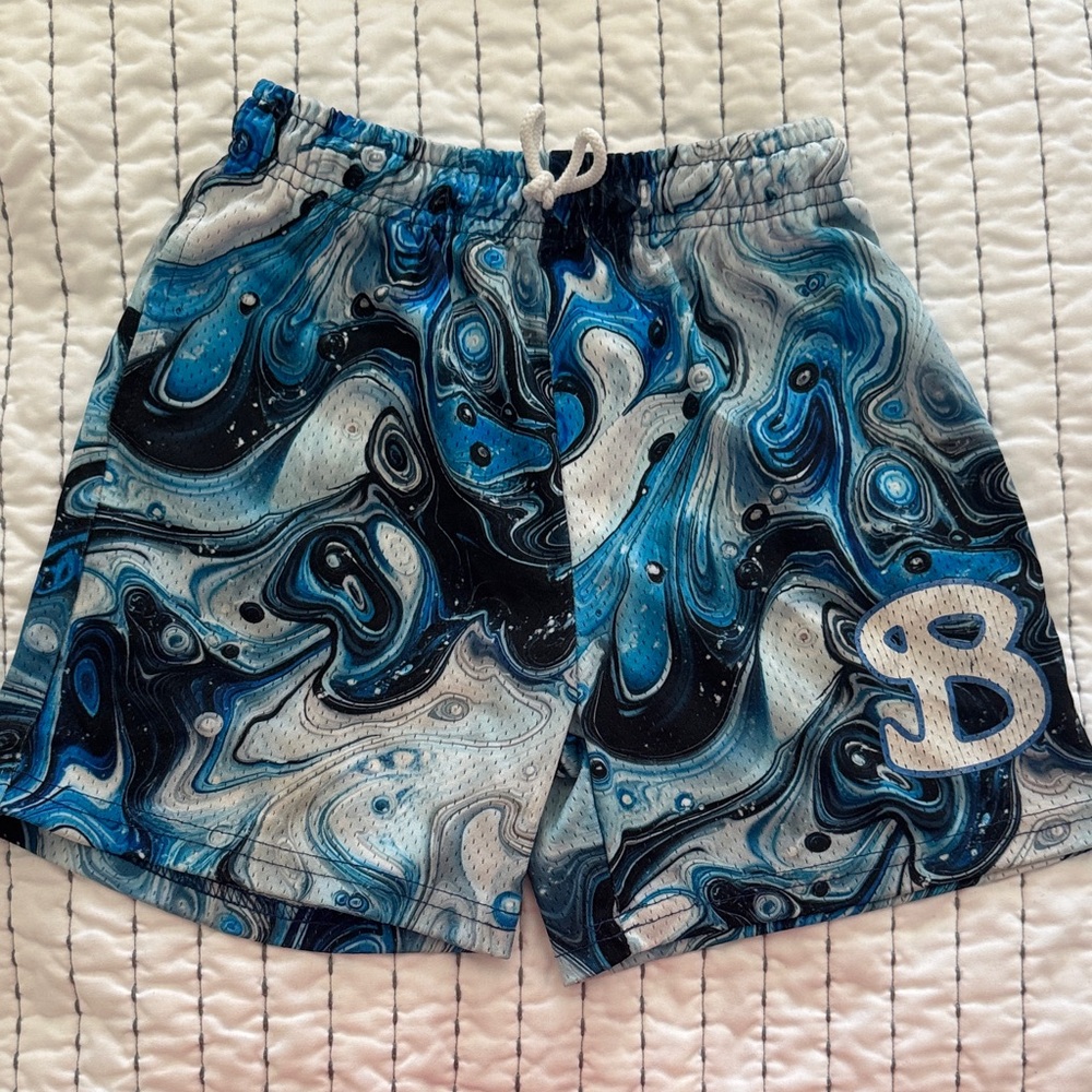 Stylish Kids' Blue Swirl Shorts